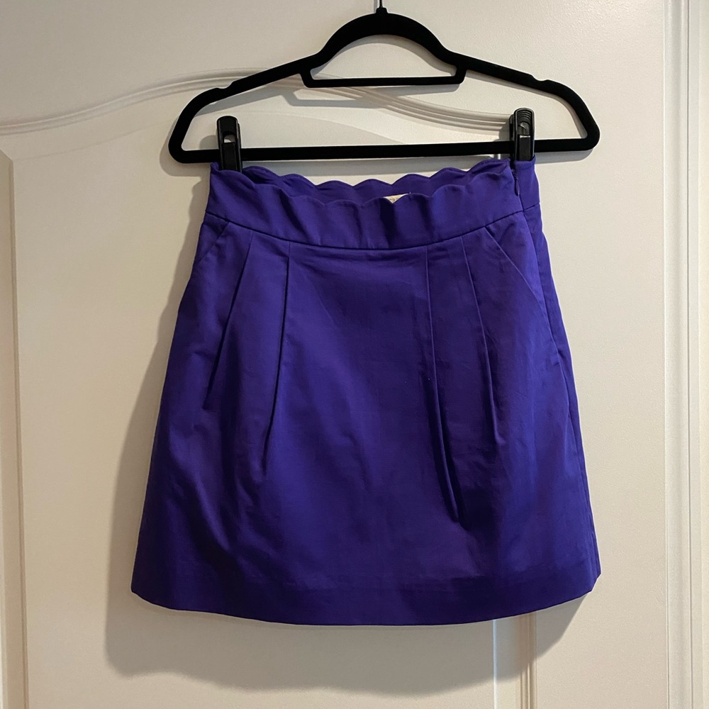 J. Crew Purple A-Line Mini Skirt Cocktail